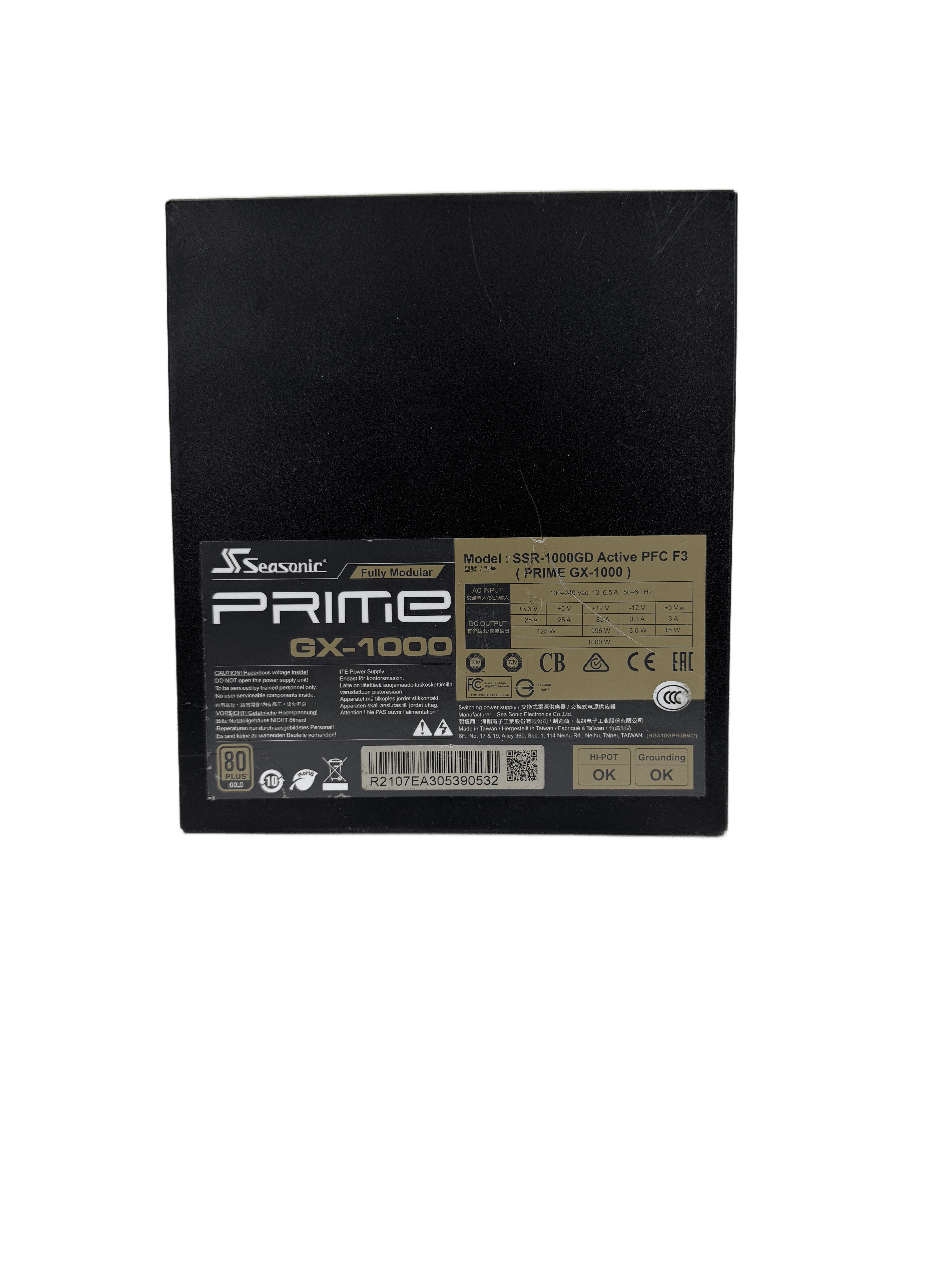 Seasonic PRIME GX-1000 1000W 80+ Gold PSU (Unit Only) — Used, Working — photo 1