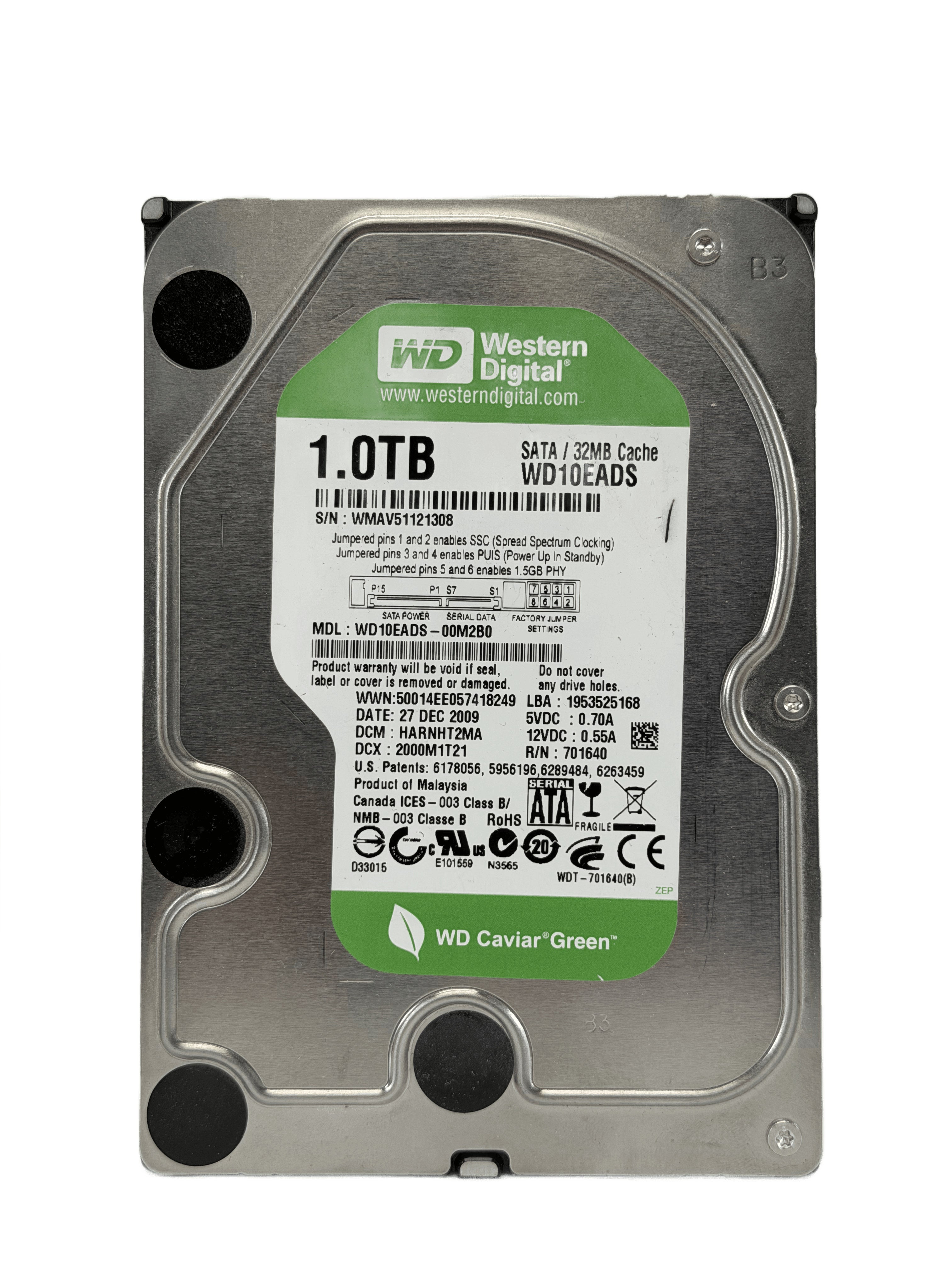WD Green 1TB 3.5" SATA Hard Drive (Alt. Batch) — Used, Working — photo 1