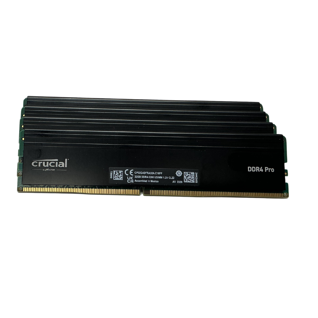 Crucial Pro 128GB (4×32GB) DDR4-3200 UDIMM Desktop RAM — Used, Working — photo 2