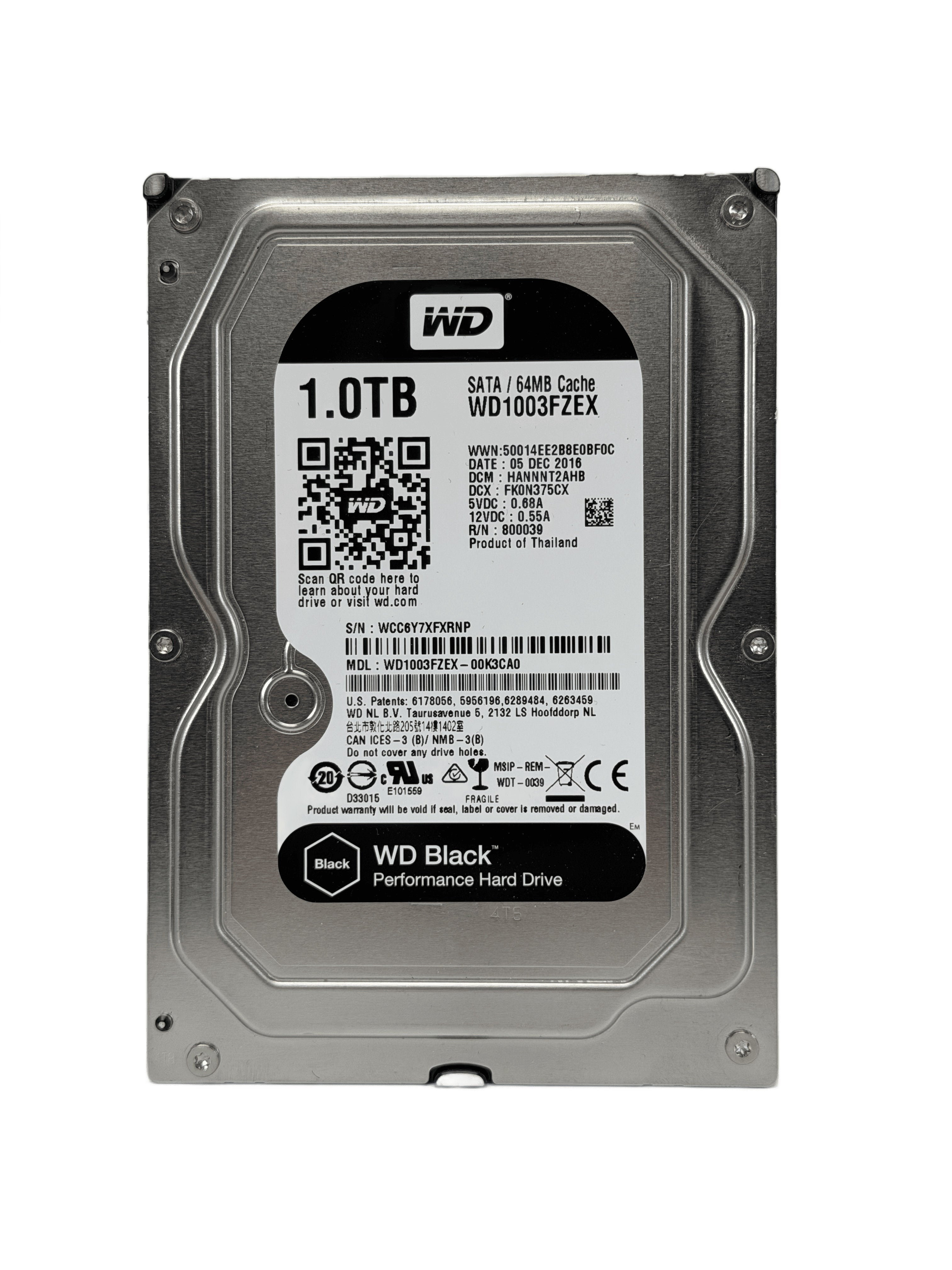 WD Black 1TB 3.5" SATA Performance Hard Drive — Used, Working — photo 1